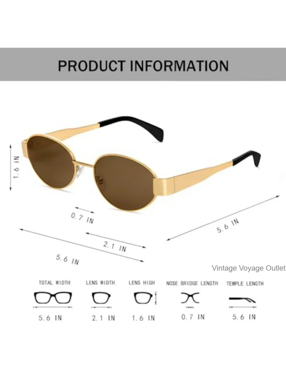 Retro Oval Sunglasses for Women Men UV400 Protection Designer Trendy Unisex